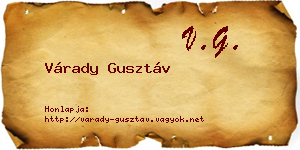 Várady Gusztáv névjegykártya